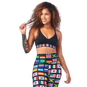 Zumba Wear Black Dance League Bra Size Large Lovely